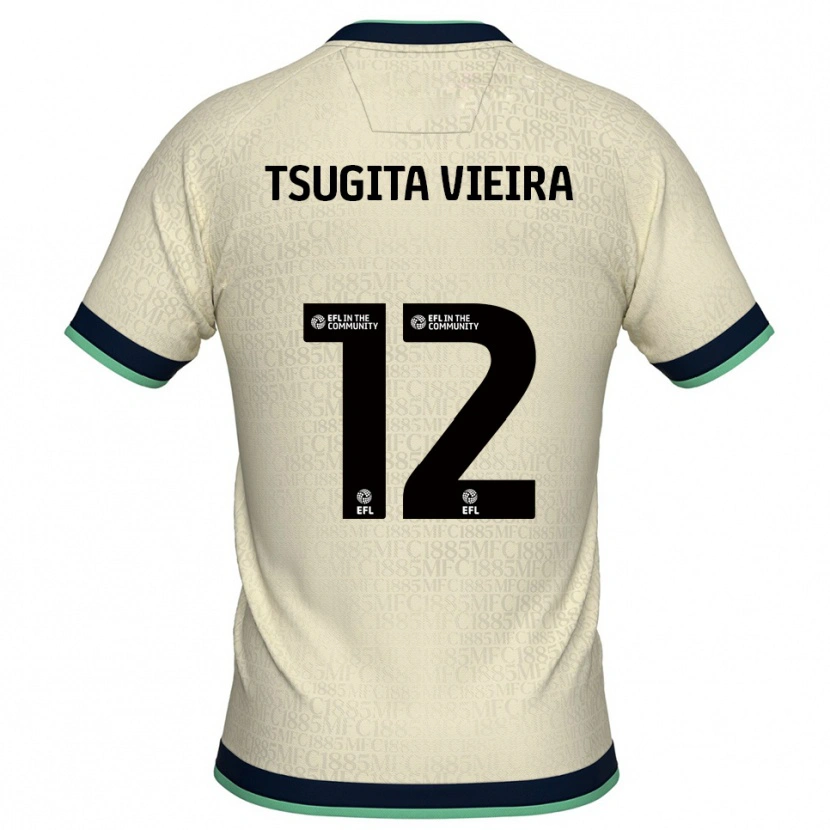 Danxen Donna Maglia Sacha Tsugita Vieira #12 Champagne Blu Marino Kit Gara Away 2025/26 Maglietta
