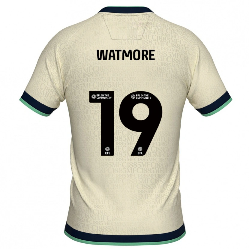 Danxen Donna Maglia Duncan Watmore #19 Champagne Blu Marino Kit Gara Away 2025/26 Maglietta