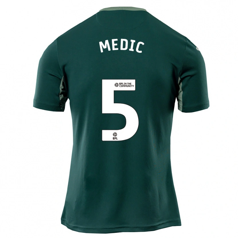 Danxen Donna Maglia Jakov Medic #5 Verde Bianco Viola Kit Gara Away 2025/26 Maglietta