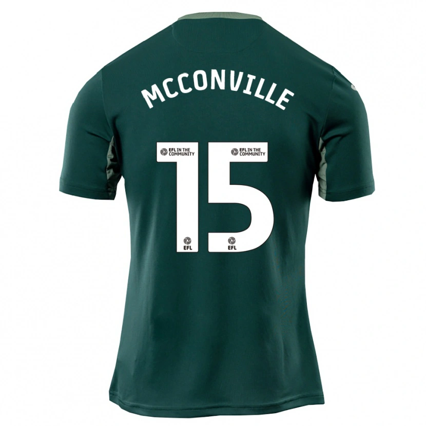 Danxen Donna Maglia Ruairi Mcconville #15 Verde Bianco Viola Kit Gara Away 2025/26 Maglietta