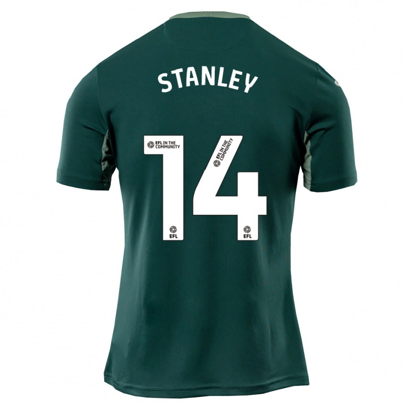 Danxen Donna Maglia Kathryn Stanley #14 Verde Bianco Viola Kit Gara Away 2025/26 Maglietta