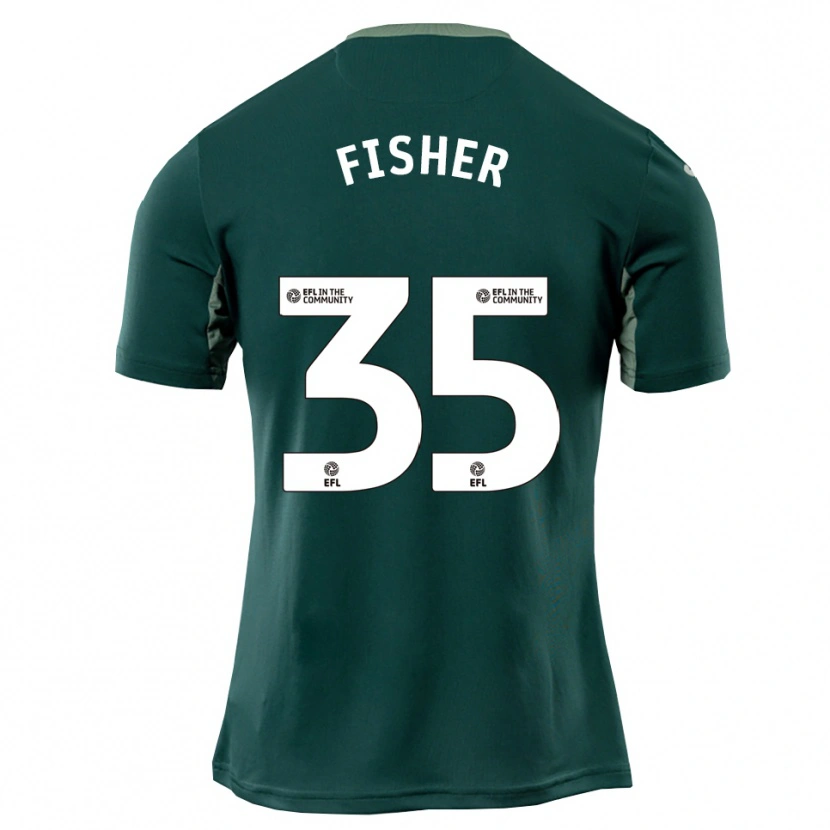 Danxen Donna Maglia Kellen Fisher #35 Verde Bianco Viola Kit Gara Away 2025/26 Maglietta