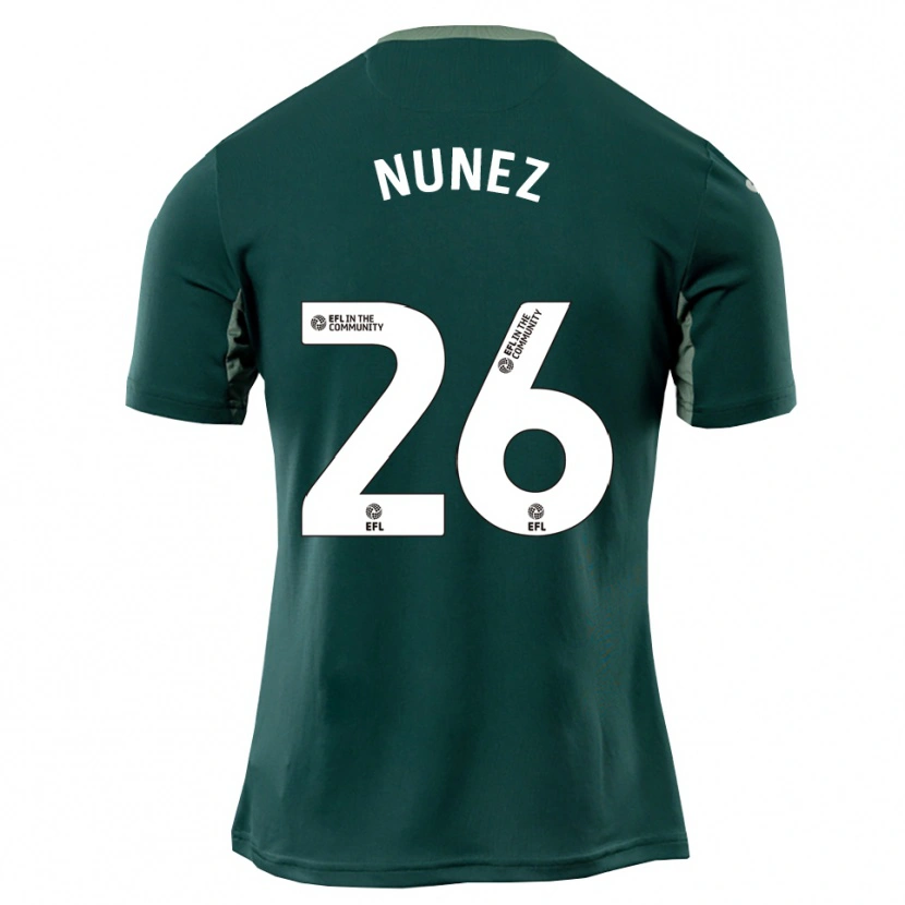 Danxen Donna Maglia Marcelino Núñez #26 Verde Bianco Viola Kit Gara Away 2025/26 Maglietta
