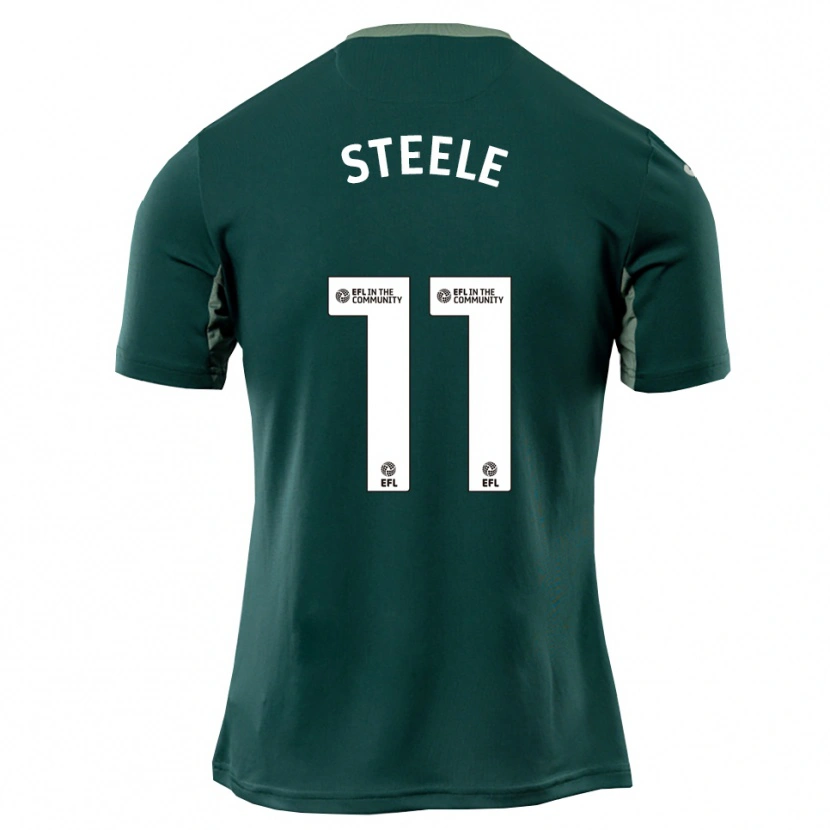 Danxen Donna Maglia Kahlil Steele #11 Verde Bianco Viola Kit Gara Away 2025/26 Maglietta