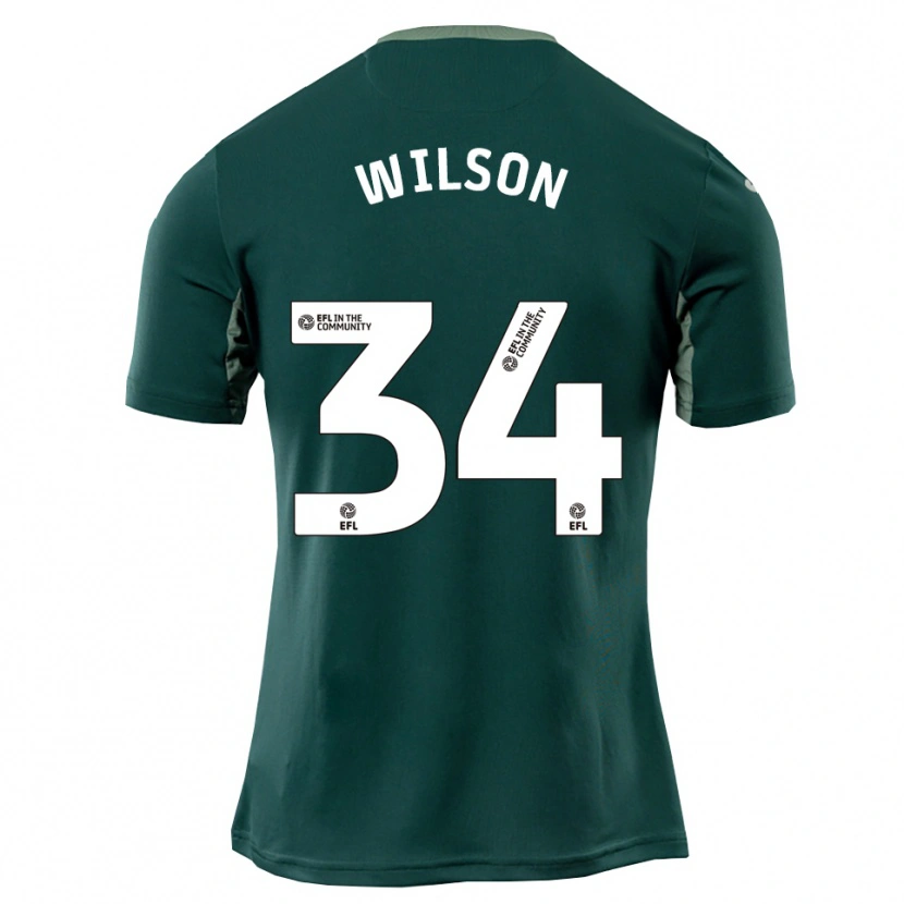 Danxen Donna Maglia Drew Wilson #34 Verde Bianco Viola Kit Gara Away 2025/26 Maglietta