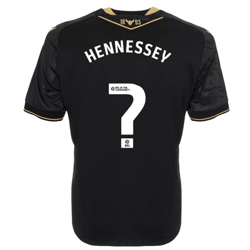 Danxen Donna Maglia Laura Hennessey #0 Nero Oro Kit Gara Away 2025/26 Maglietta