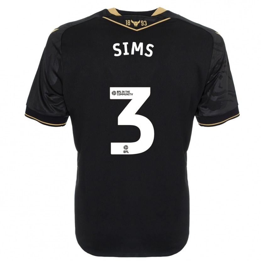 Danxen Donna Maglia Gemma Sims #3 Nero Oro Kit Gara Away 2025/26 Maglietta