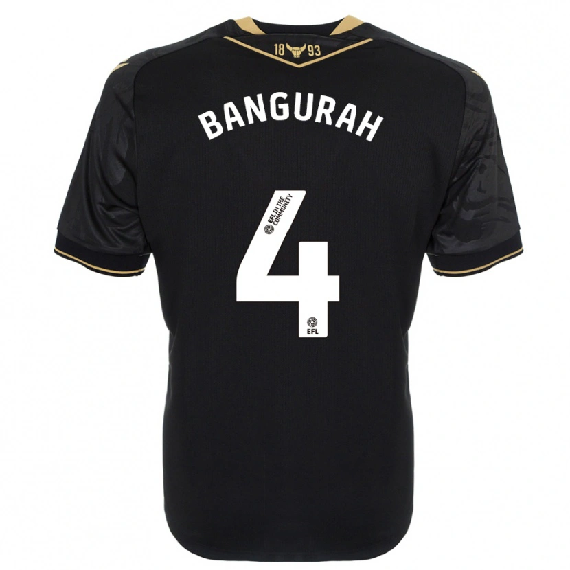 Danxen Donna Maglia Ibrahim Bangurah #4 Nero Oro Kit Gara Away 2025/26 Maglietta
