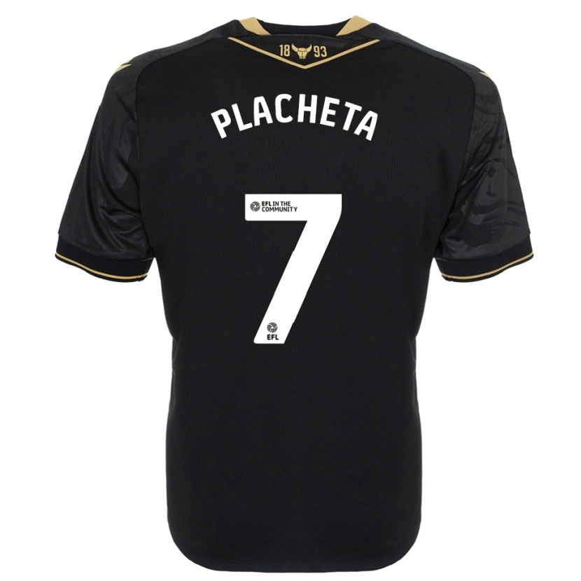 Danxen Donna Maglia Przemyslaw Placheta #7 Nero Oro Kit Gara Away 2025/26 Maglietta
