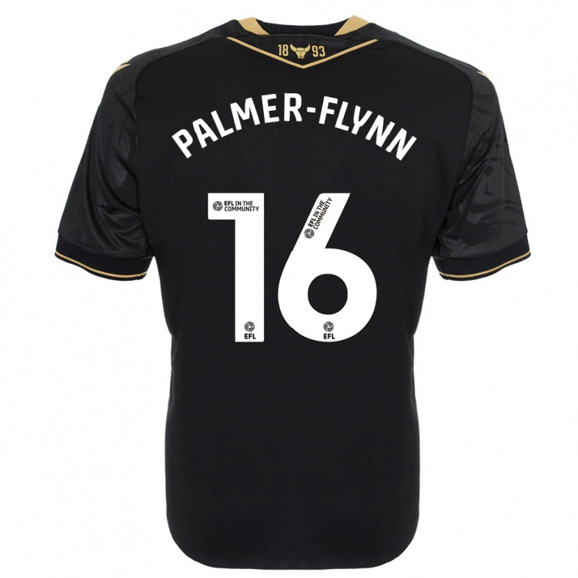 Danxen Donna Maglia Callum Palmer-Flynn #16 Nero Oro Kit Gara Away 2025/26 Maglietta