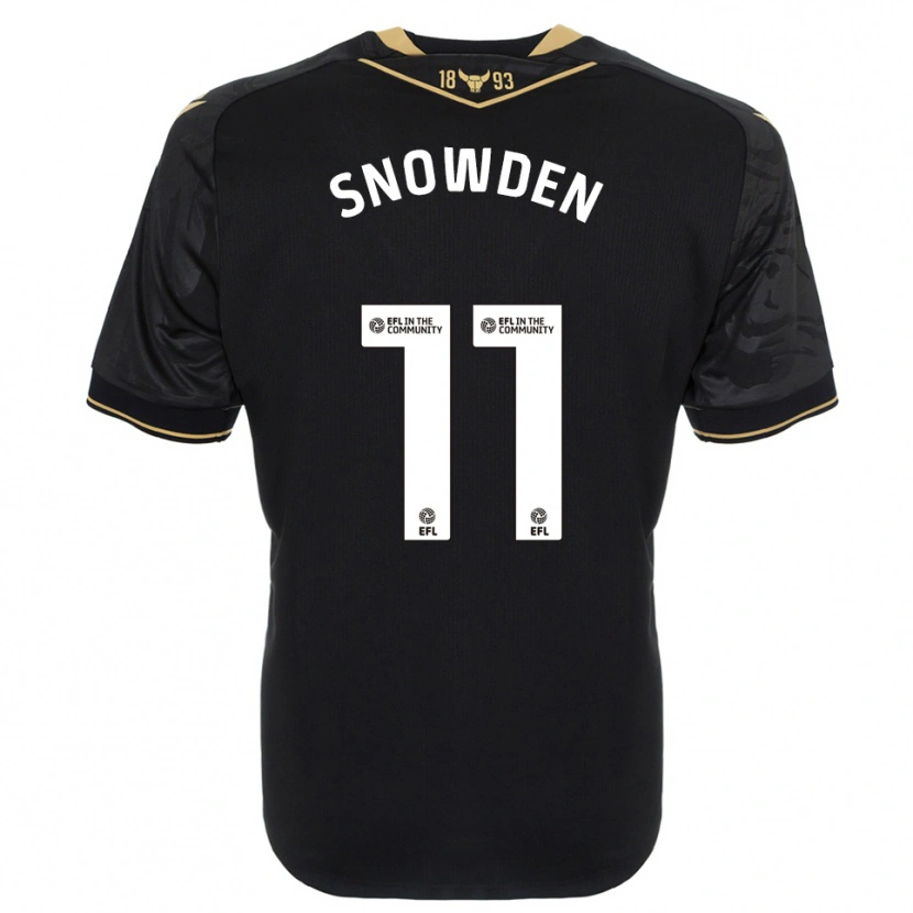 Danxen Donna Maglia Leo Snowden #11 Nero Oro Kit Gara Away 2025/26 Maglietta
