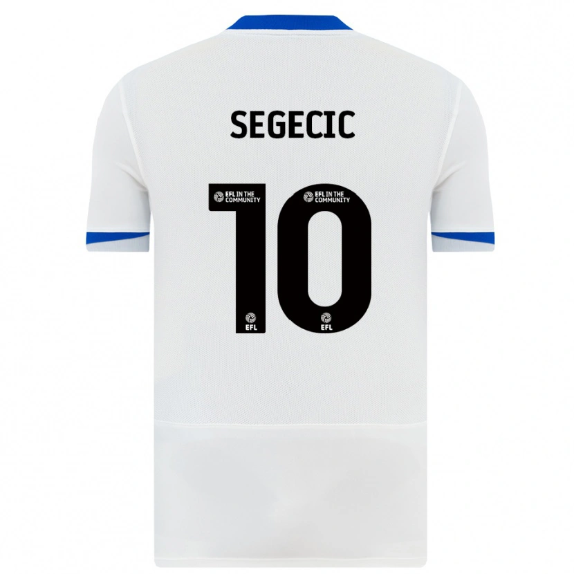 Danxen Donna Maglia Adrian Segecic #10 Bianco Nero Kit Gara Away 2025/26 Maglietta