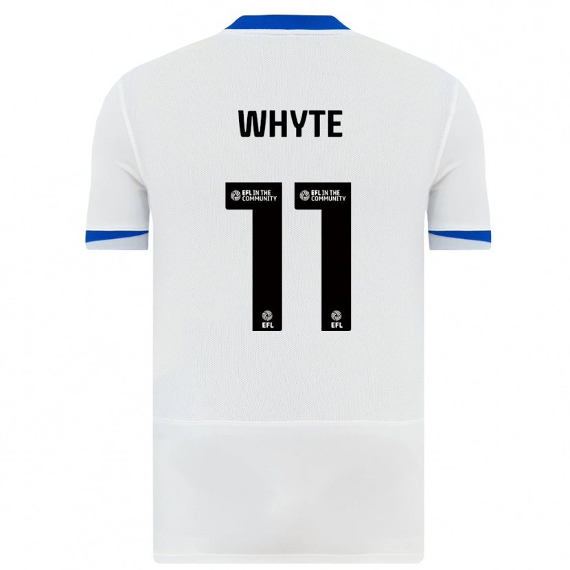 Danxen Donna Maglia Gavin Whyte #11 Bianco Nero Kit Gara Away 2025/26 Maglietta