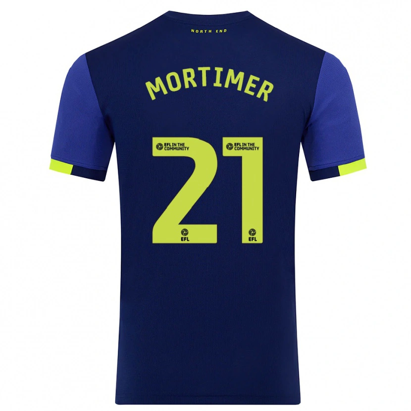 Danxen Donna Maglia Jodie Mortimer #21 Blu Marino Giallo Kit Gara Away 2025/26 Maglietta