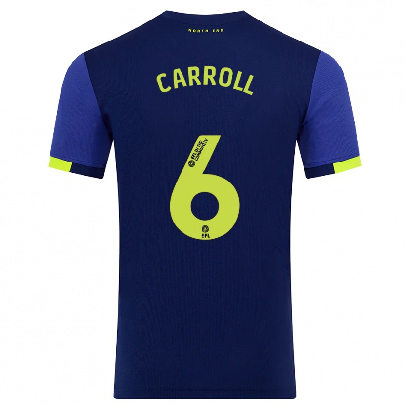 Danxen Donna Maglia Jenna Carroll #6 Blu Marino Giallo Kit Gara Away 2025/26 Maglietta