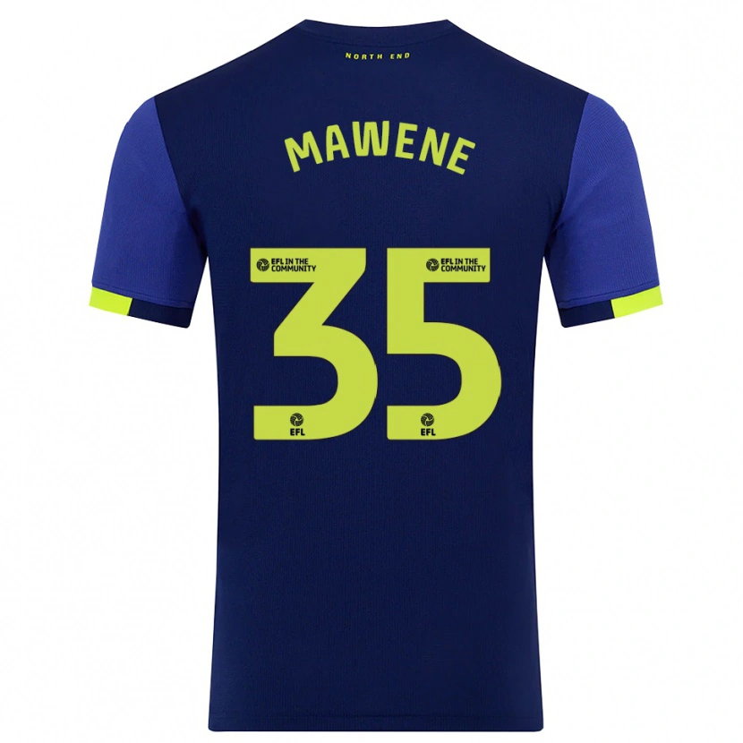 Danxen Donna Maglia Noah Mawene #35 Blu Marino Giallo Kit Gara Away 2025/26 Maglietta
