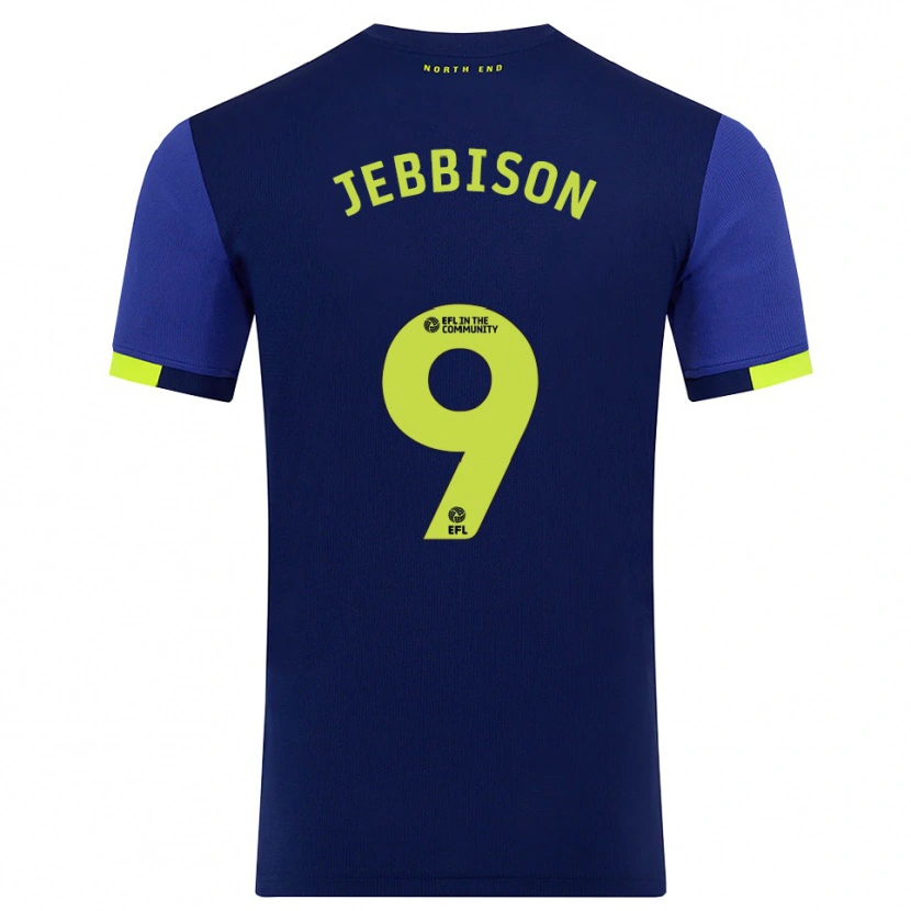 Danxen Donna Maglia Daniel Jebbison #9 Blu Marino Giallo Kit Gara Away 2025/26 Maglietta
