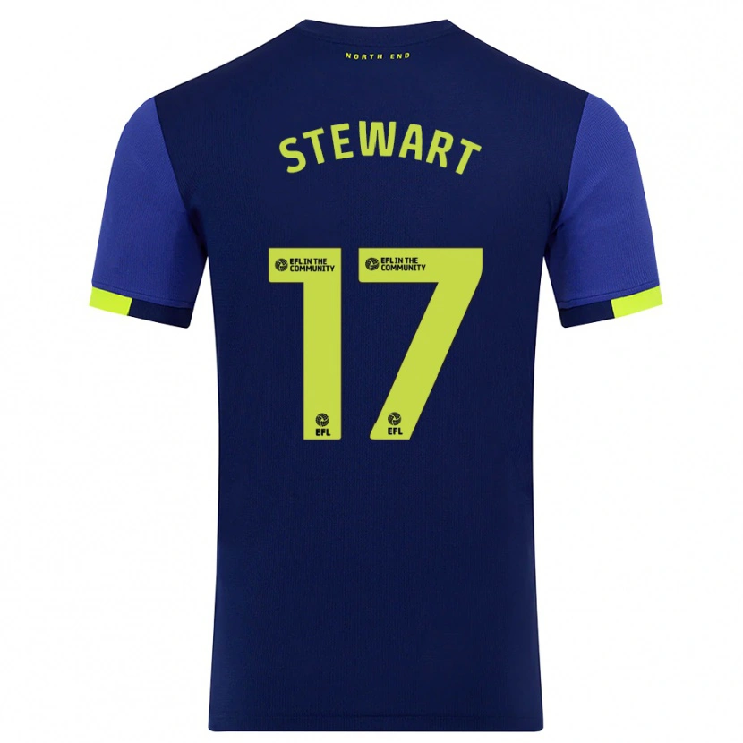 Danxen Donna Maglia Layton Stewart #17 Blu Marino Giallo Kit Gara Away 2025/26 Maglietta