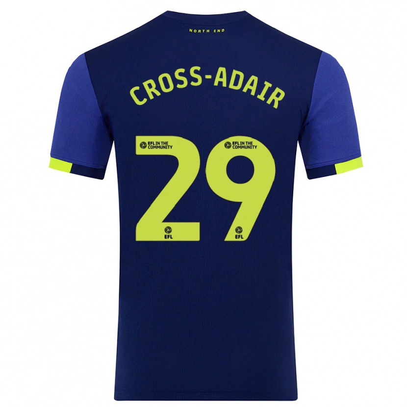 Danxen Donna Maglia Finlay Cross-Adair #29 Blu Marino Giallo Kit Gara Away 2025/26 Maglietta