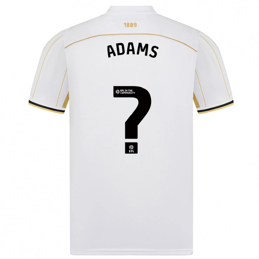 Danxen Donna Maglia Robert Adams #0 Bianco Oro Kit Gara Away 2025/26 Maglietta