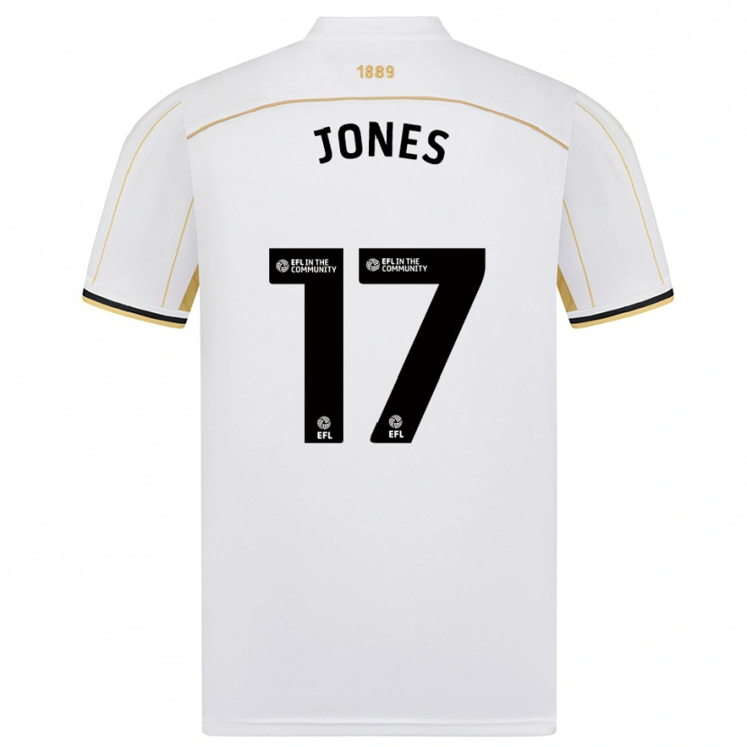 Danxen Donna Maglia Frankie Jones #17 Bianco Oro Kit Gara Away 2025/26 Maglietta