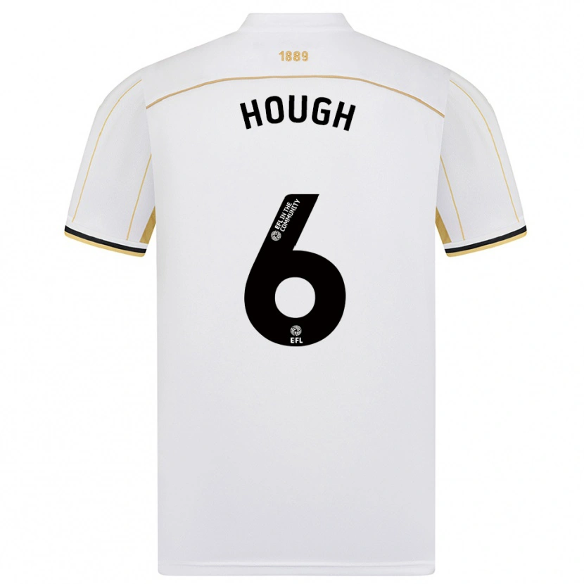 Danxen Donna Maglia Alfie Hough #6 Bianco Oro Kit Gara Away 2025/26 Maglietta