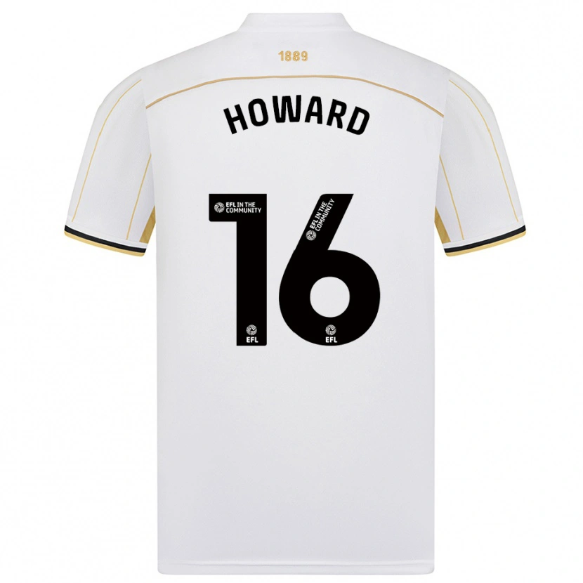 Danxen Donna Maglia Theo Howard #16 Bianco Oro Kit Gara Away 2025/26 Maglietta