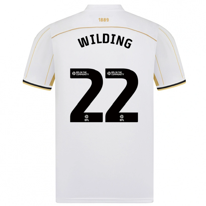 Danxen Donna Maglia Annie Wilding #22 Bianco Oro Kit Gara Away 2025/26 Maglietta