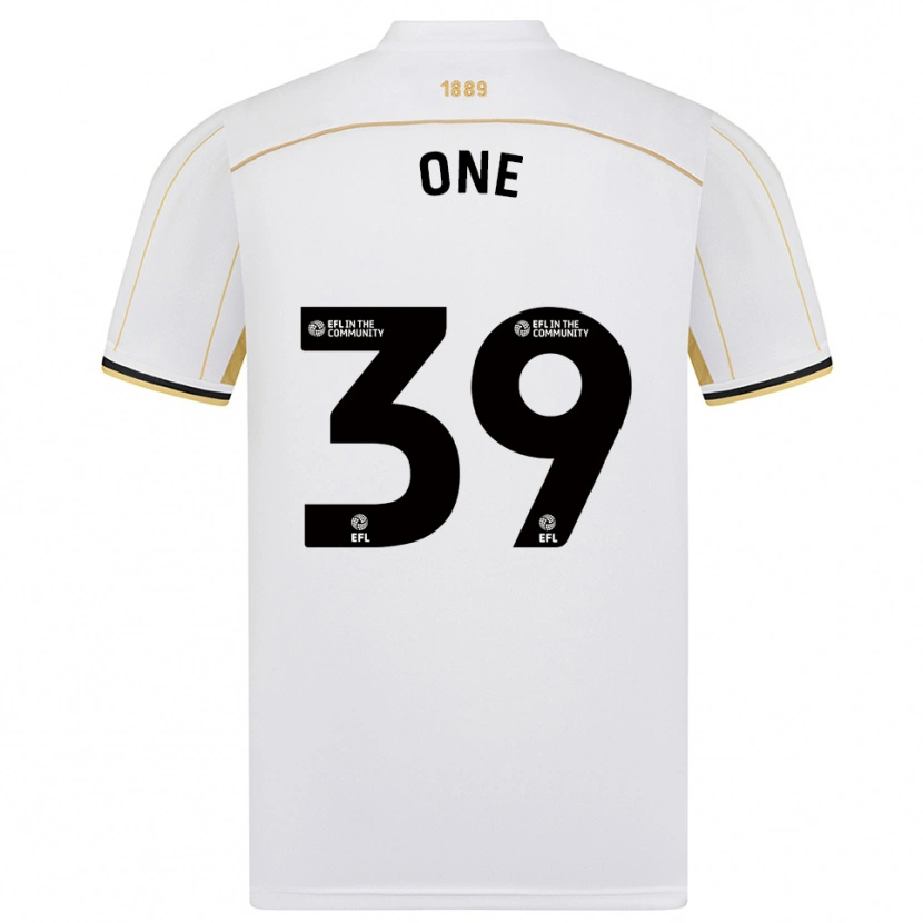 Danxen Donna Maglia Ryan Oné #39 Bianco Oro Kit Gara Away 2025/26 Maglietta