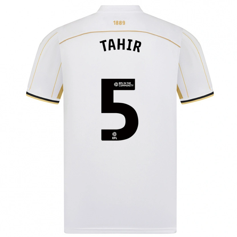 Danxen Donna Maglia Zain Tahir #5 Bianco Oro Kit Gara Away 2025/26 Maglietta
