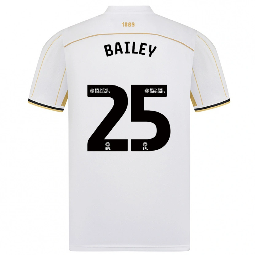 Danxen Donna Maglia Jade Bailey #25 Bianco Oro Kit Gara Away 2025/26 Maglietta