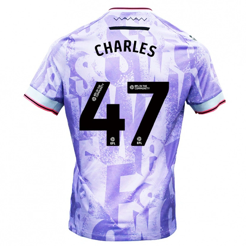Danxen Donna Maglia Pierce Charles #47 Lilla Bianco Kit Gara Away 2025/26 Maglietta