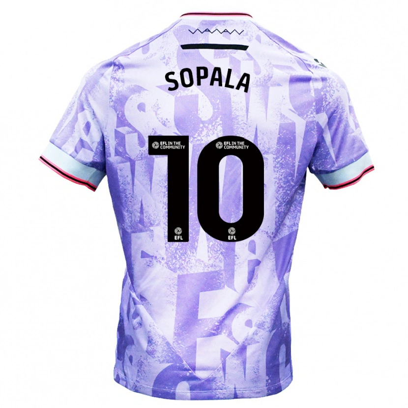 Danxen Donna Maglia Aodhan Sopala #10 Lilla Bianco Kit Gara Away 2025/26 Maglietta