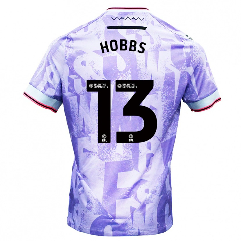 Danxen Donna Maglia Charlie Hobbs #13 Lilla Bianco Kit Gara Away 2025/26 Maglietta