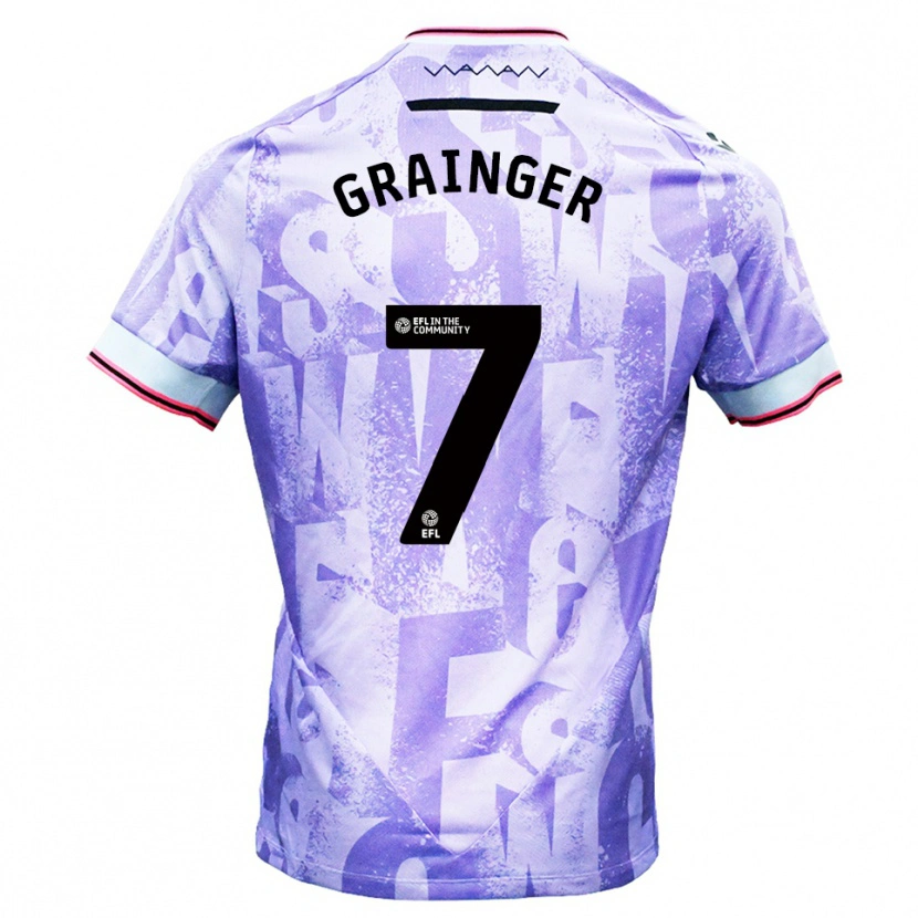 Danxen Donna Maglia William Grainger #7 Lilla Bianco Kit Gara Away 2025/26 Maglietta