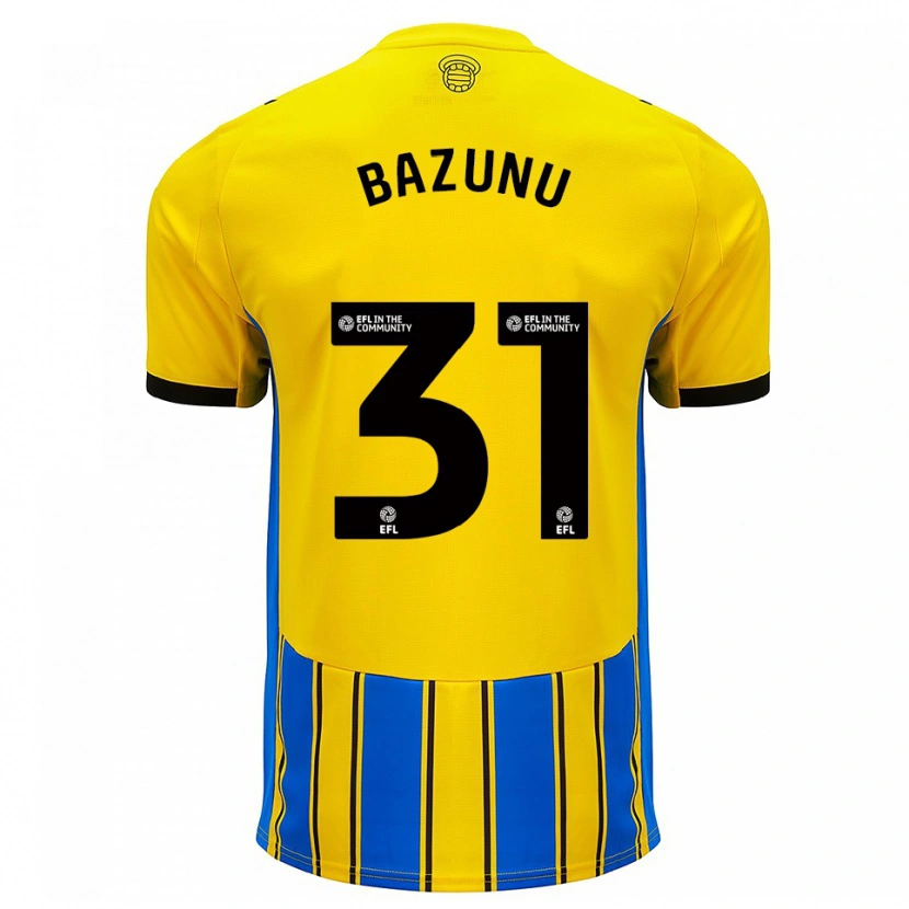Danxen Donna Maglia Gavin Bazunu #31 Blu Giallo Kit Gara Away 2025/26 Maglietta