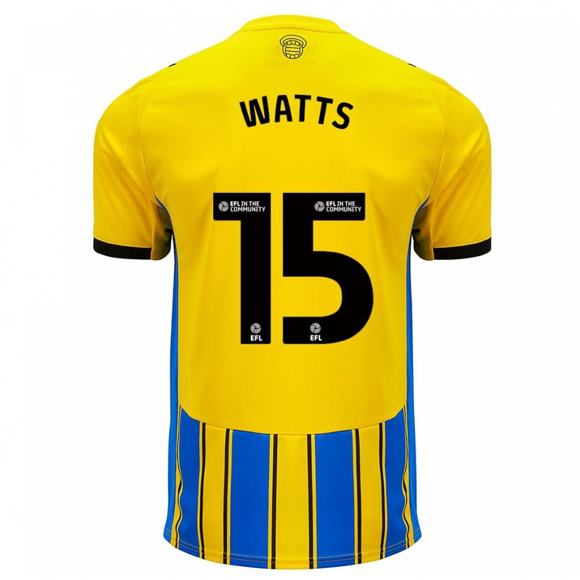 Danxen Donna Maglia Harry Watts #15 Blu Giallo Kit Gara Away 2025/26 Maglietta