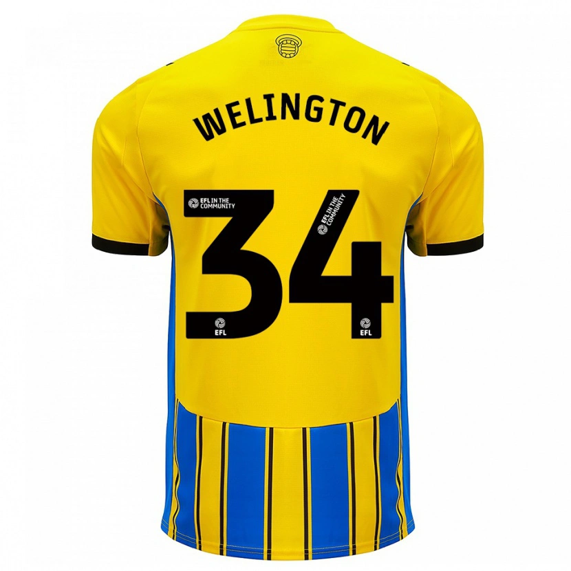 Danxen Donna Maglia Welington #34 Blu Giallo Kit Gara Away 2025/26 Maglietta
