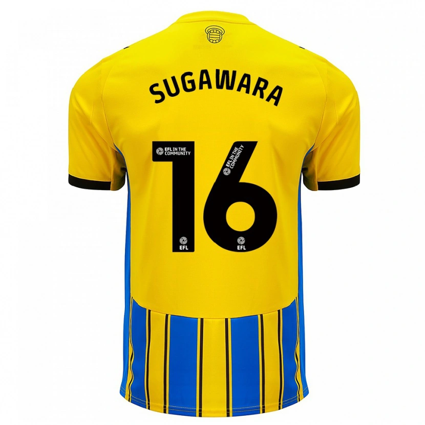 Danxen Donna Maglia Yukinari Sugawara #16 Blu Giallo Kit Gara Away 2025/26 Maglietta