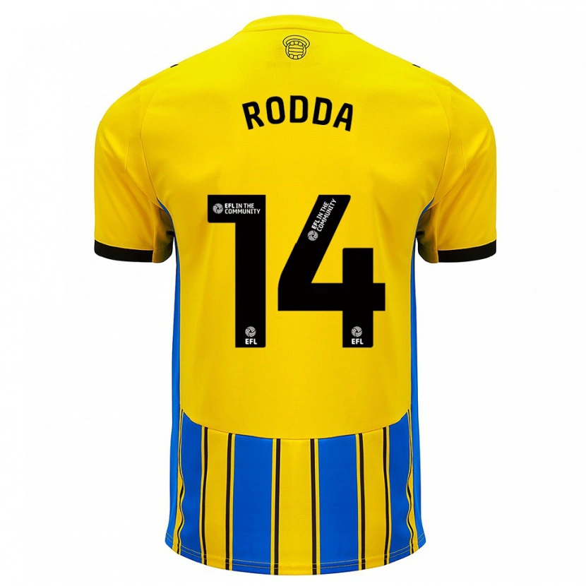 Danxen Donna Maglia Harry Rodda #14 Blu Giallo Kit Gara Away 2025/26 Maglietta