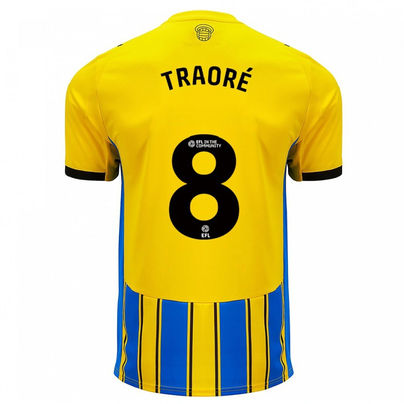 Danxen Donna Maglia Daouda Traoré #8 Blu Giallo Kit Gara Away 2025/26 Maglietta