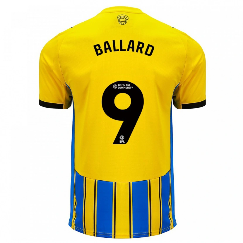 Danxen Donna Maglia Dom Ballard #9 Blu Giallo Kit Gara Away 2025/26 Maglietta