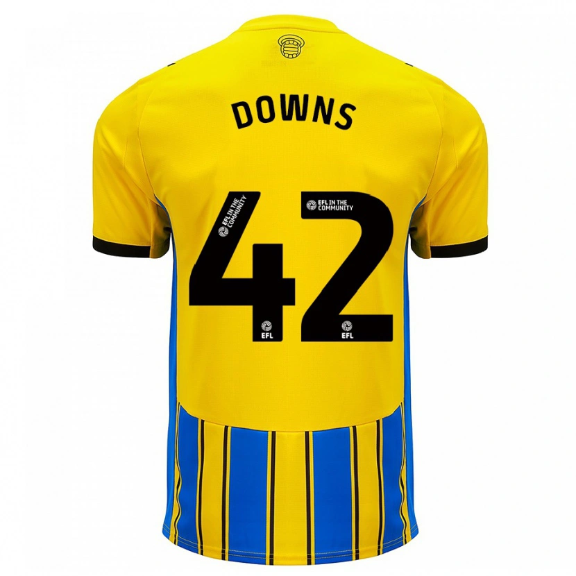 Danxen Donna Maglia Damion Downs #42 Blu Giallo Kit Gara Away 2025/26 Maglietta