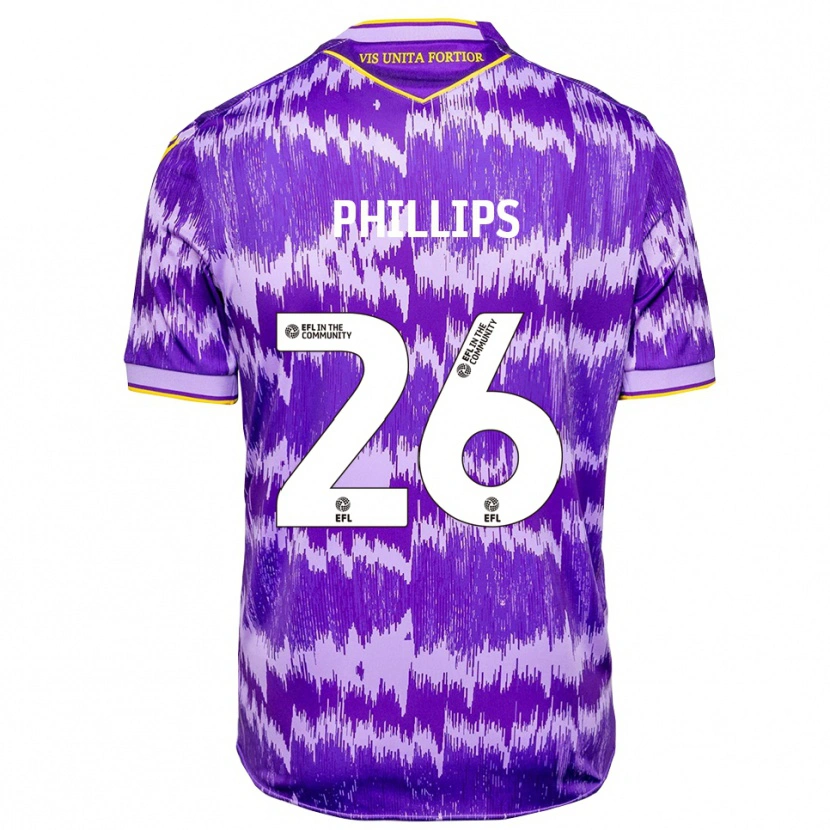 Danxen Donna Maglia Ashley Phillips #26 Viola Giallo Kit Gara Away 2025/26 Maglietta