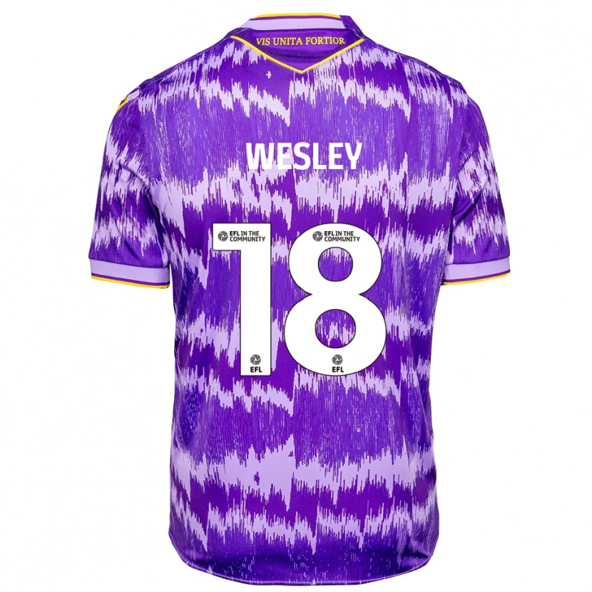 Danxen Donna Maglia Wesley Moraes #18 Viola Giallo Kit Gara Away 2025/26 Maglietta