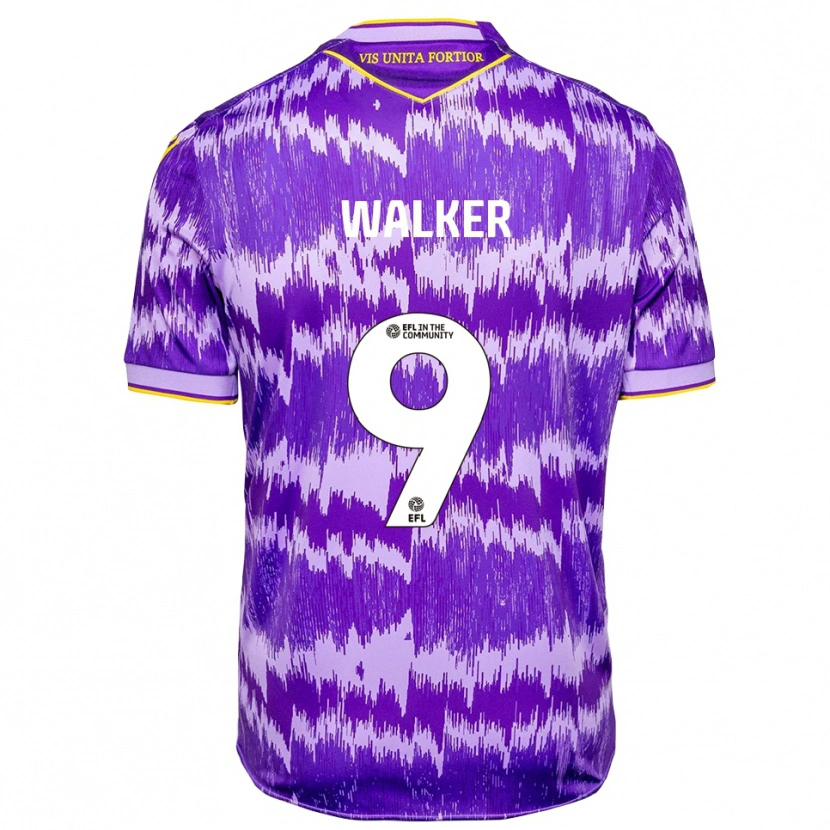 Danxen Donna Maglia Adriel Walker #9 Viola Giallo Kit Gara Away 2025/26 Maglietta