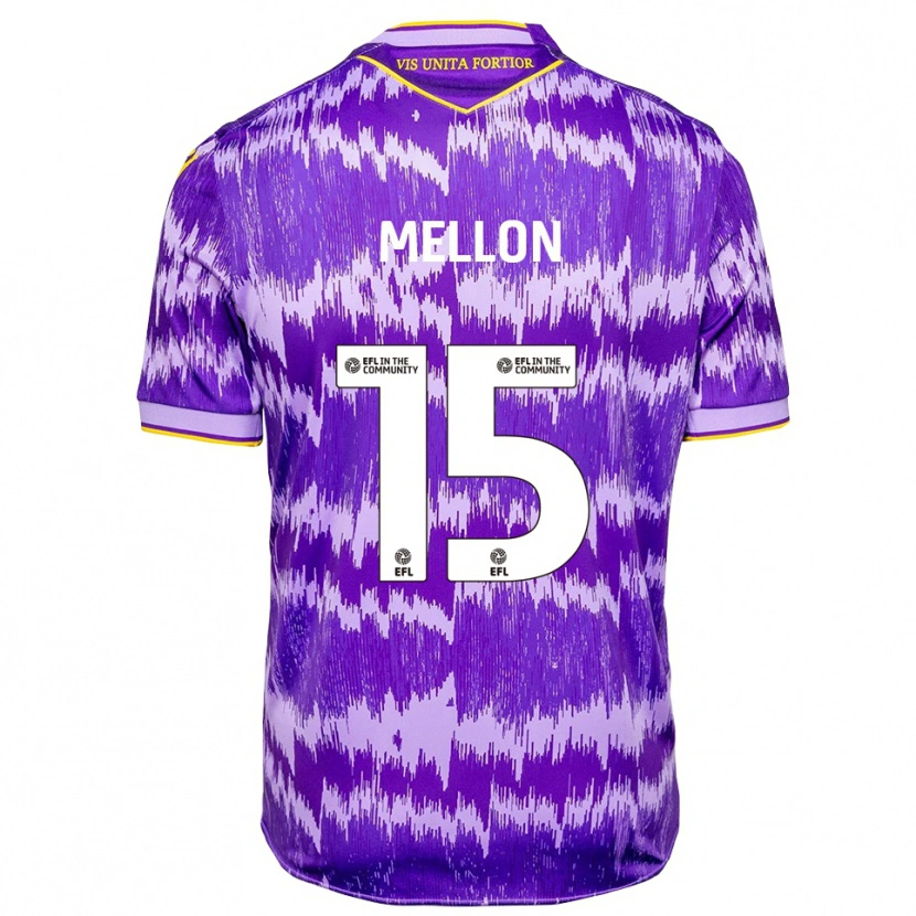 Danxen Donna Maglia Luke Mellon #15 Viola Giallo Kit Gara Away 2025/26 Maglietta