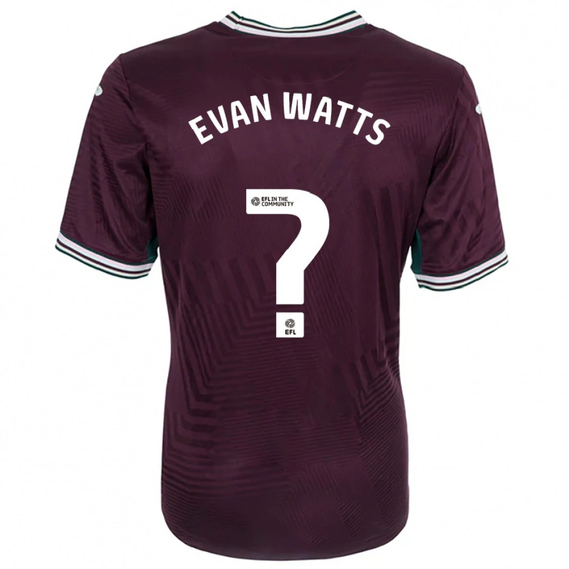 Danxen Donna Maglia Evan Watts #0 Rosso Ruggine Bianco Kit Gara Away 2025/26 Maglietta