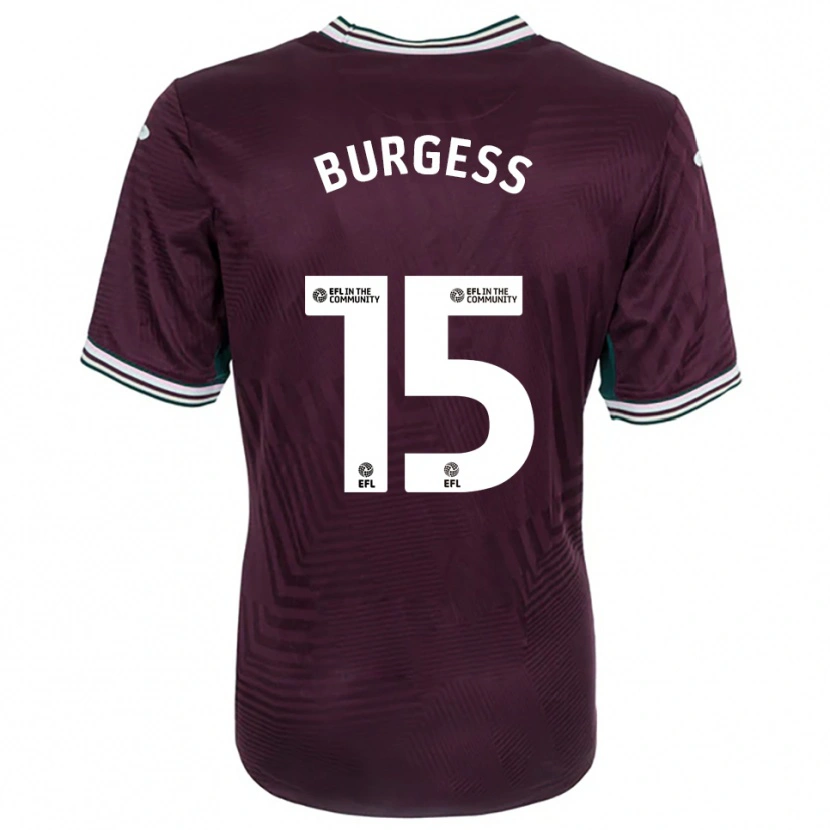 Danxen Donna Maglia Cameron Burgess #15 Rosso Ruggine Bianco Kit Gara Away 2025/26 Maglietta