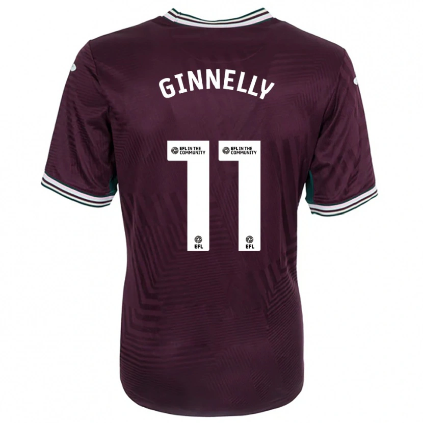 Danxen Donna Maglia Josh Ginnelly #11 Rosso Ruggine Bianco Kit Gara Away 2025/26 Maglietta